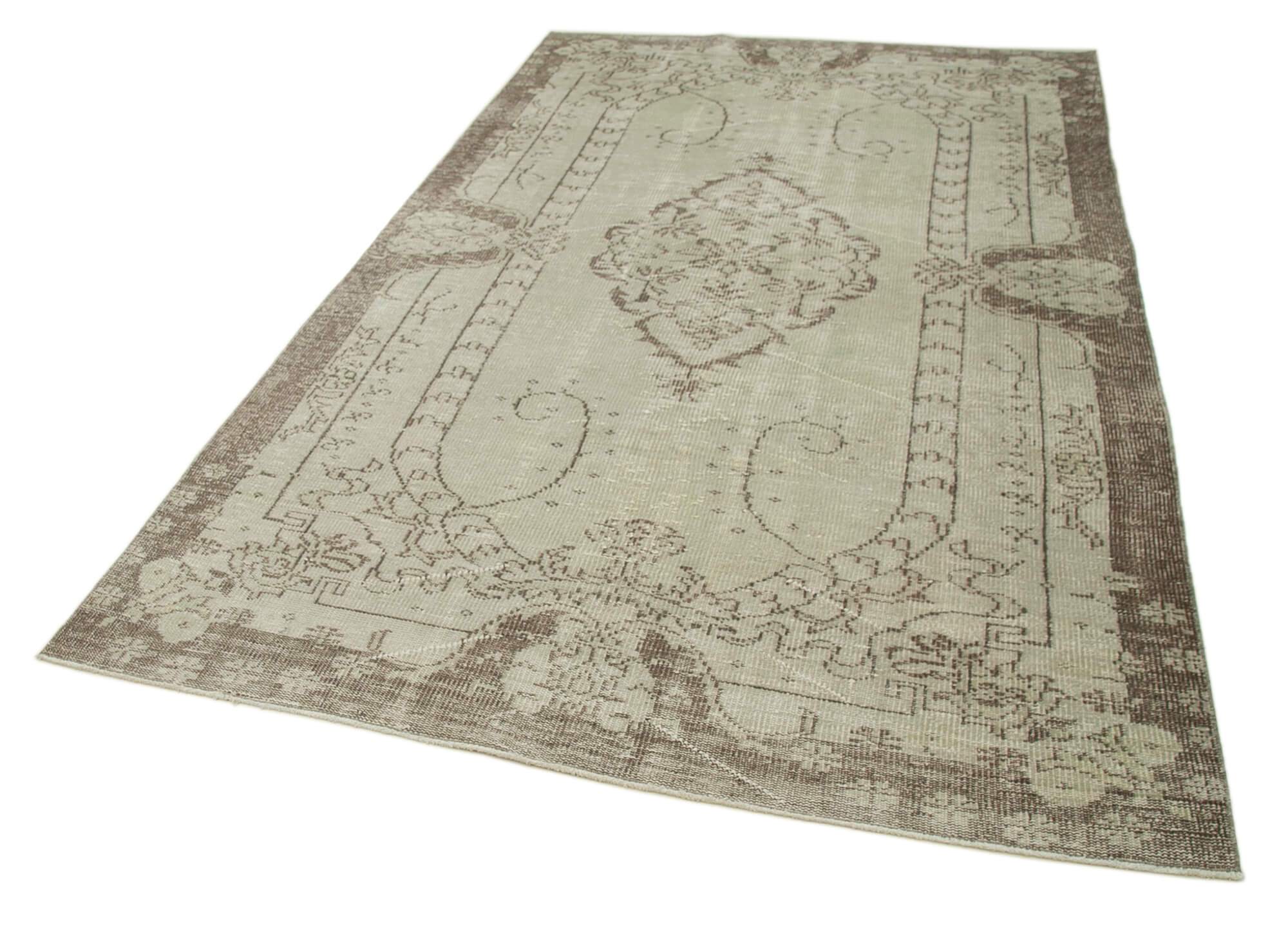 Handwoven contemporary anatolian beige carpet 170 cm x 277 cm