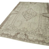 Handwoven contemporary anatolian beige carpet 170 cm x 277 cm