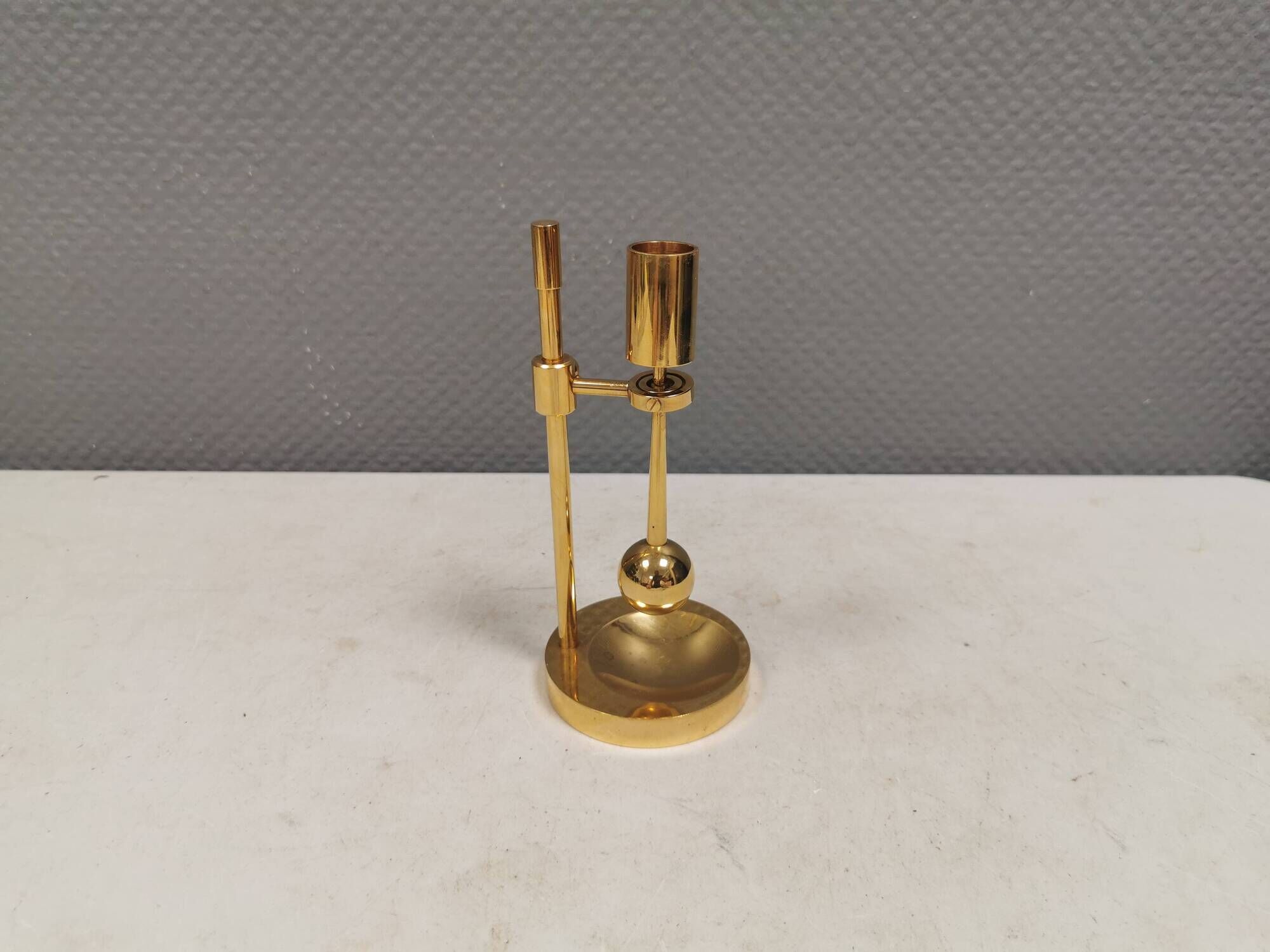 Bougeoir en laiton ajustable danois par Poul Kralund des années 1950-60.