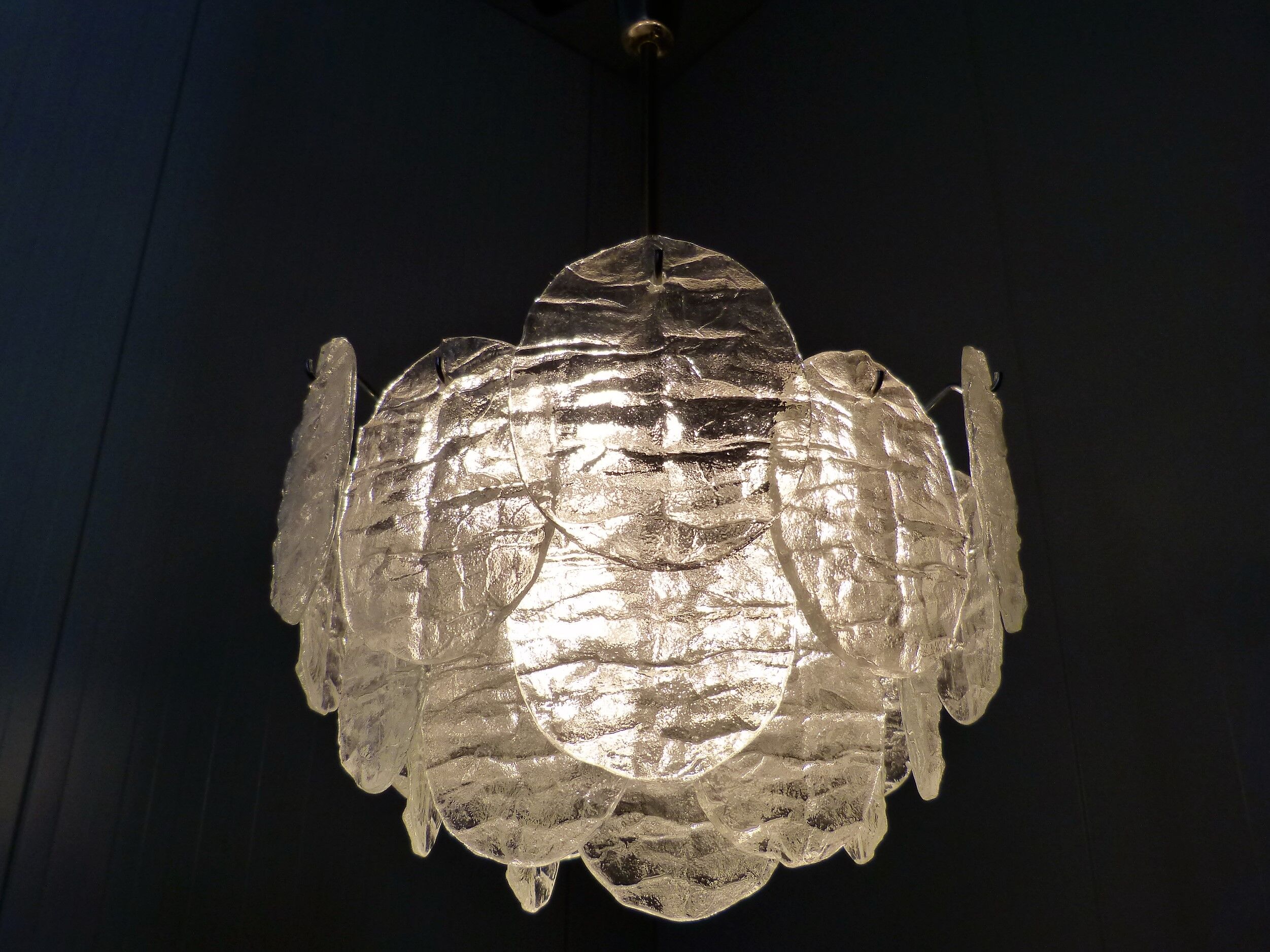 Kalmar candlestick with ice glass discs 1960's