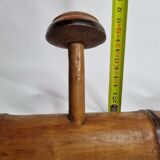Old rustic wooden coat rack turned in imitation of bamboo 1900, 6 hooks