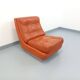 Vintage Roche Bobois armchair in chrome and terracotta leather.