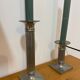 Pair of vintage candlesticks / torches in solid pewter – Guy Degrenne