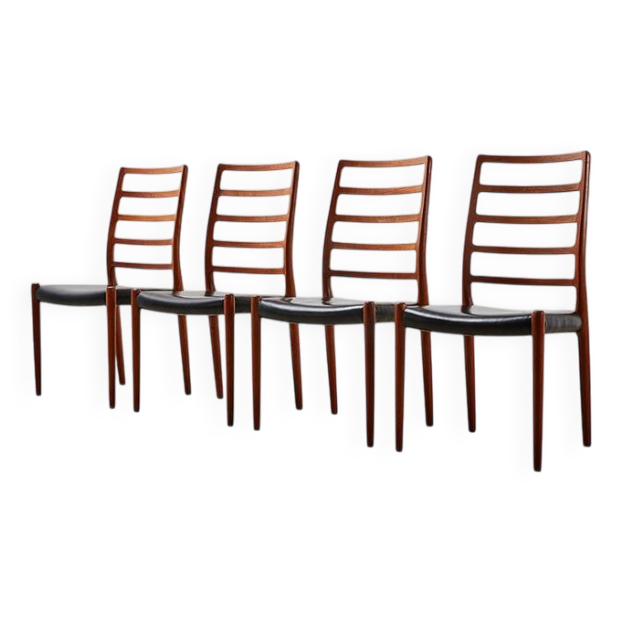 Niels Otto Moller Set of 4 Model 82 Dining Chairs for J.L. Mollers 1971