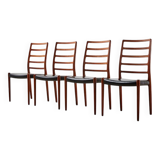 Ensemble de 4 chaises de salle à manger modèle 82 par Niels Otto Moller pour JL Mollers, 1971