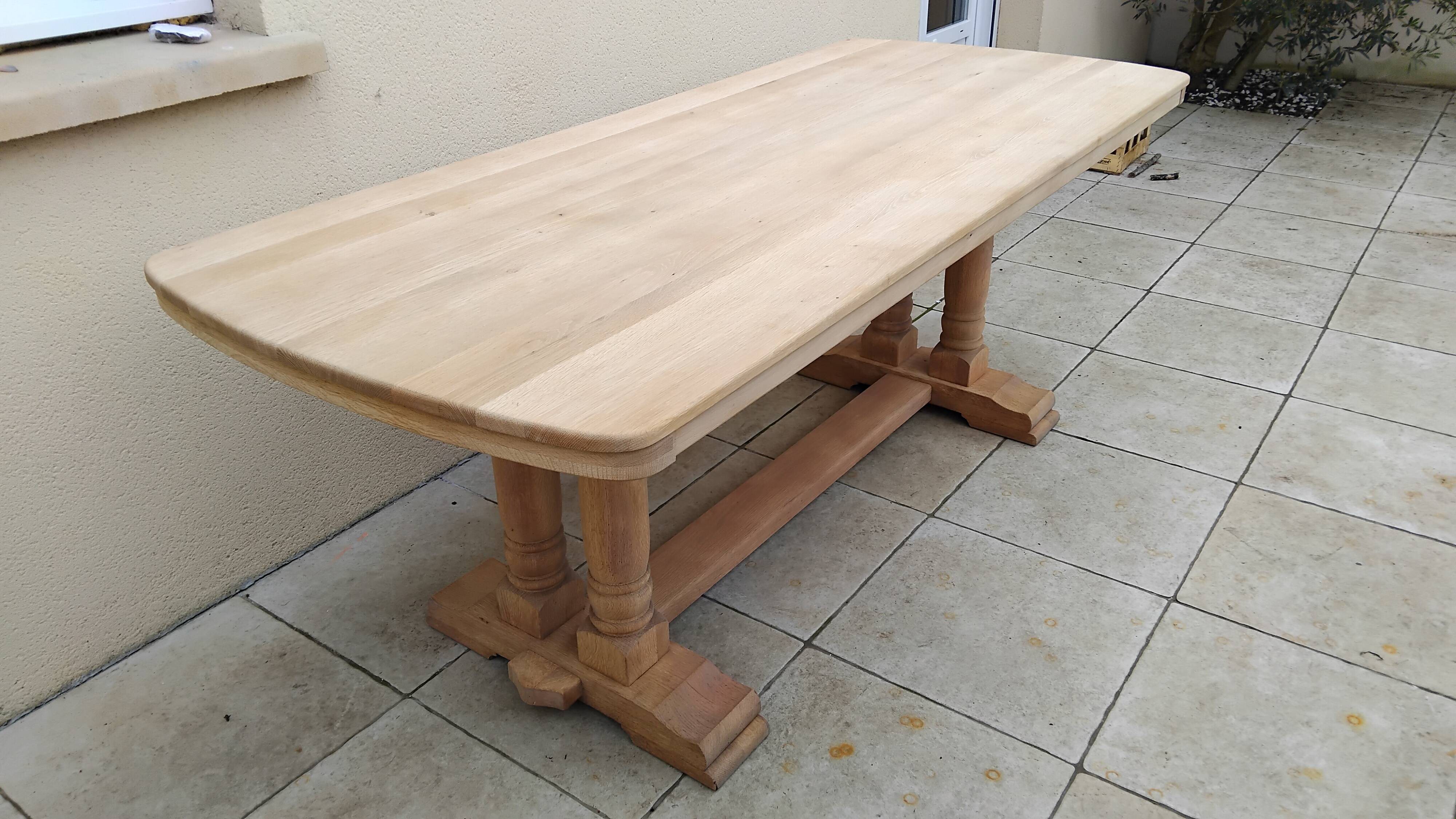 Grande table ancienne ferme monastère sablé vintage chêne massif