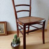 Chaise bois assise cannage, style campagne, 1920 env