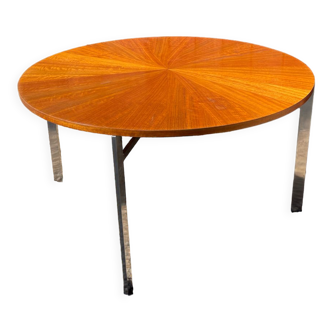 Vintage coffee table brushed steel base