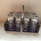 Old vodka alcohol aperitif shot service from the 70s