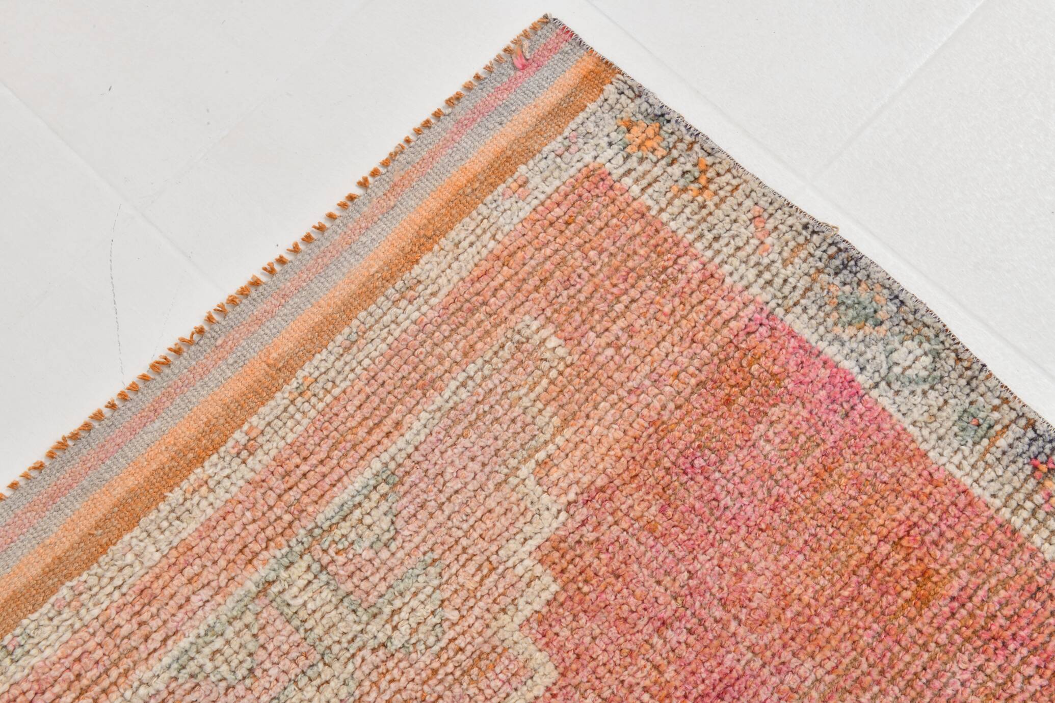 3x10 Peach Red Orange Turkish Runner Rug, 101x311Cm SK 22019