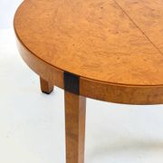 Table à manger ronde en bois de noyer vintage par Grange