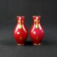 Pair of Baccarat crystal baluster vases decorated with a Lorraine cross