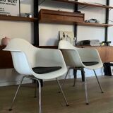 Set of 2 Vitra DAX plastic armchairs by Charles and Ray Eames