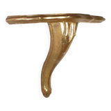Golden wood corner console shelf