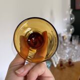 5 amber block glasses from the 1970s