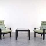 Mid-Century Danish Lounge Chairs and Coffe Table, 1970s.