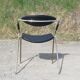 Armchair model "Rugby" design Gilbert Steiner Chrome and Black - 60s