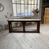 Oak console with white marble top 1970