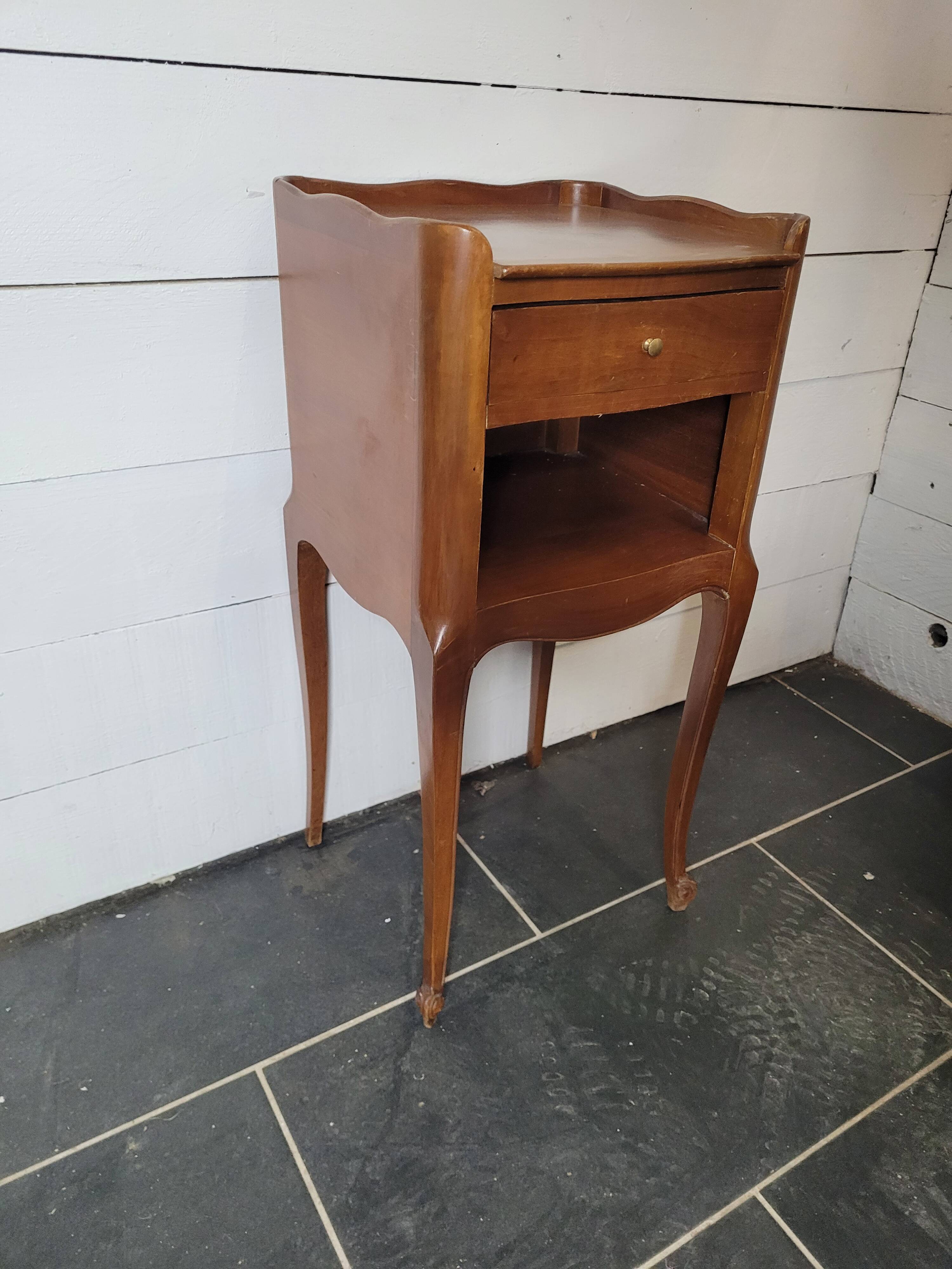 Louis XV style bedside table in cherry wood