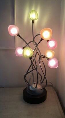 Blown glass lamp.