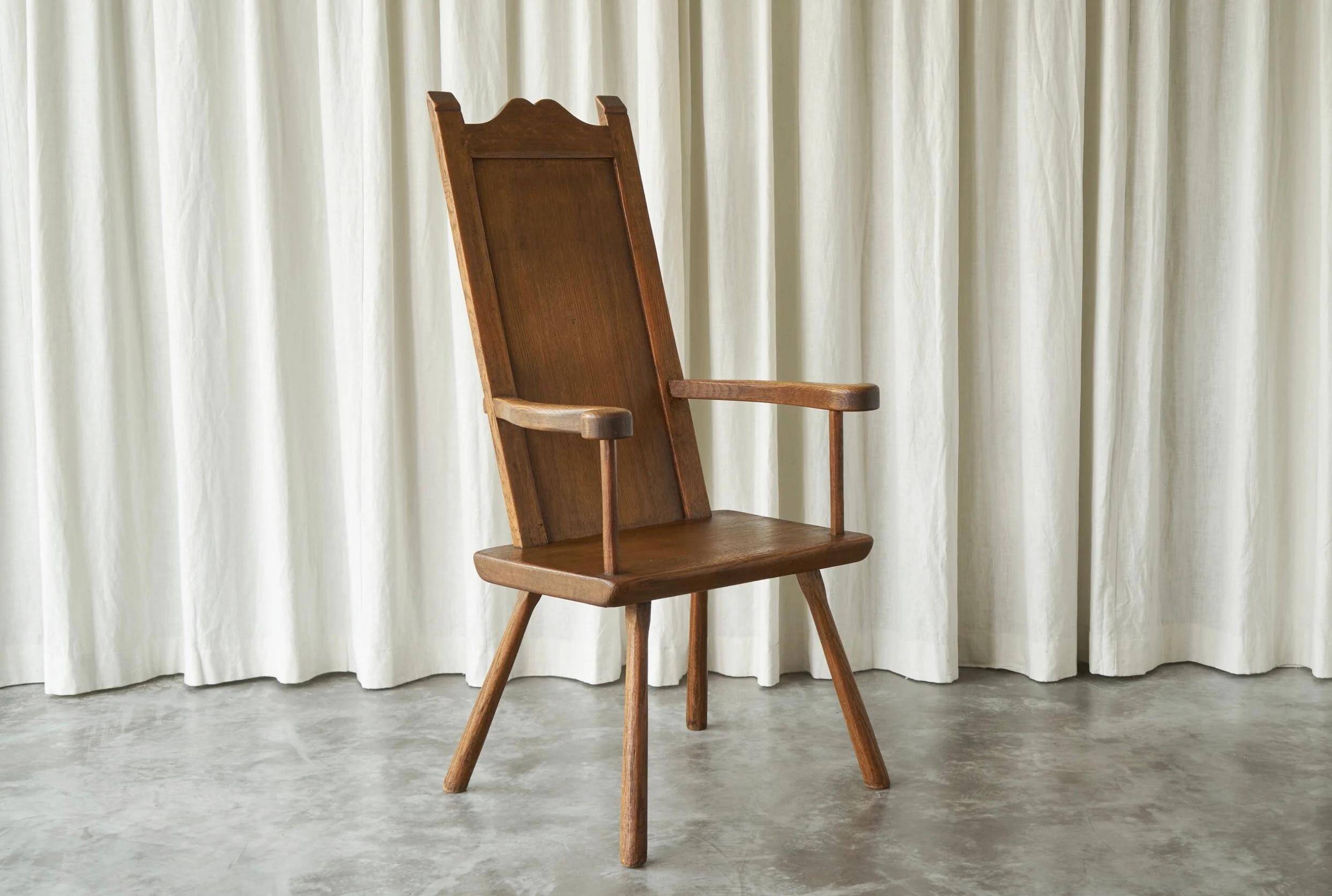 Traditional Armchair Folk Style in Oak 1930s