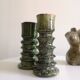 Enamelled ceramic candle holder, tamegroute