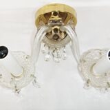 Murano diamond point glass wall lamp with pendant