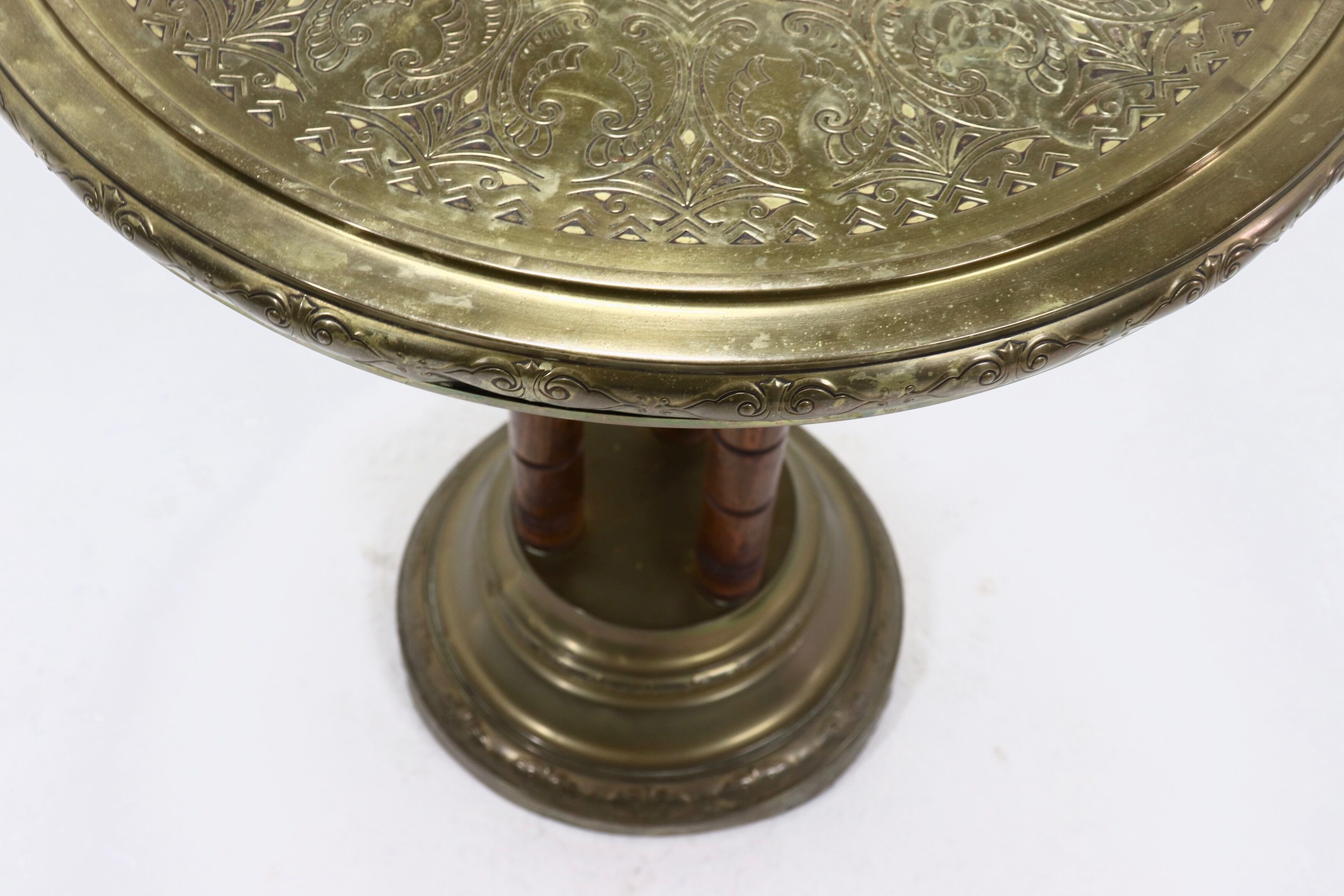 KMD Daalderop Brass and Oak Side Table 1930s