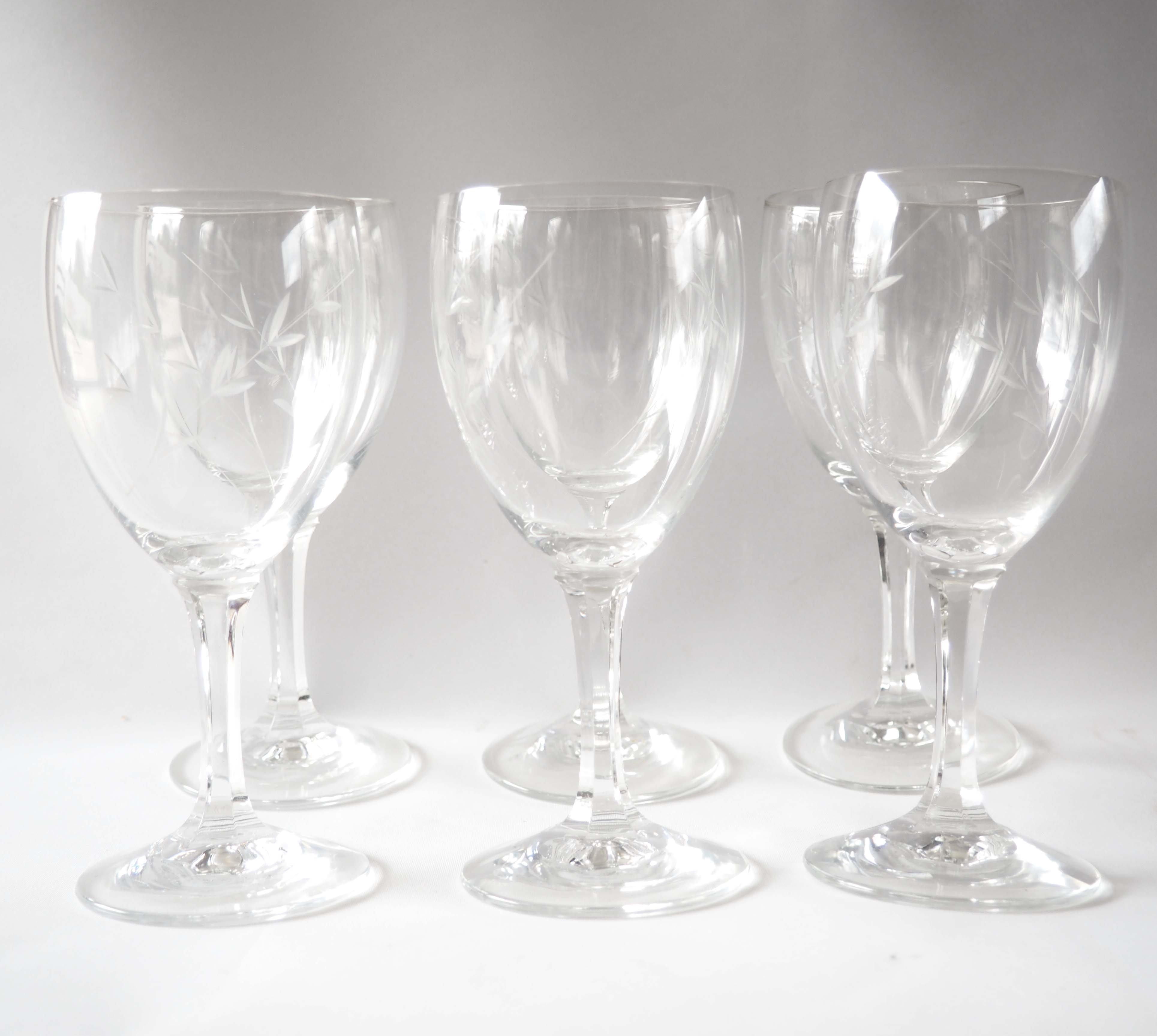 Set of 6 cut glasses