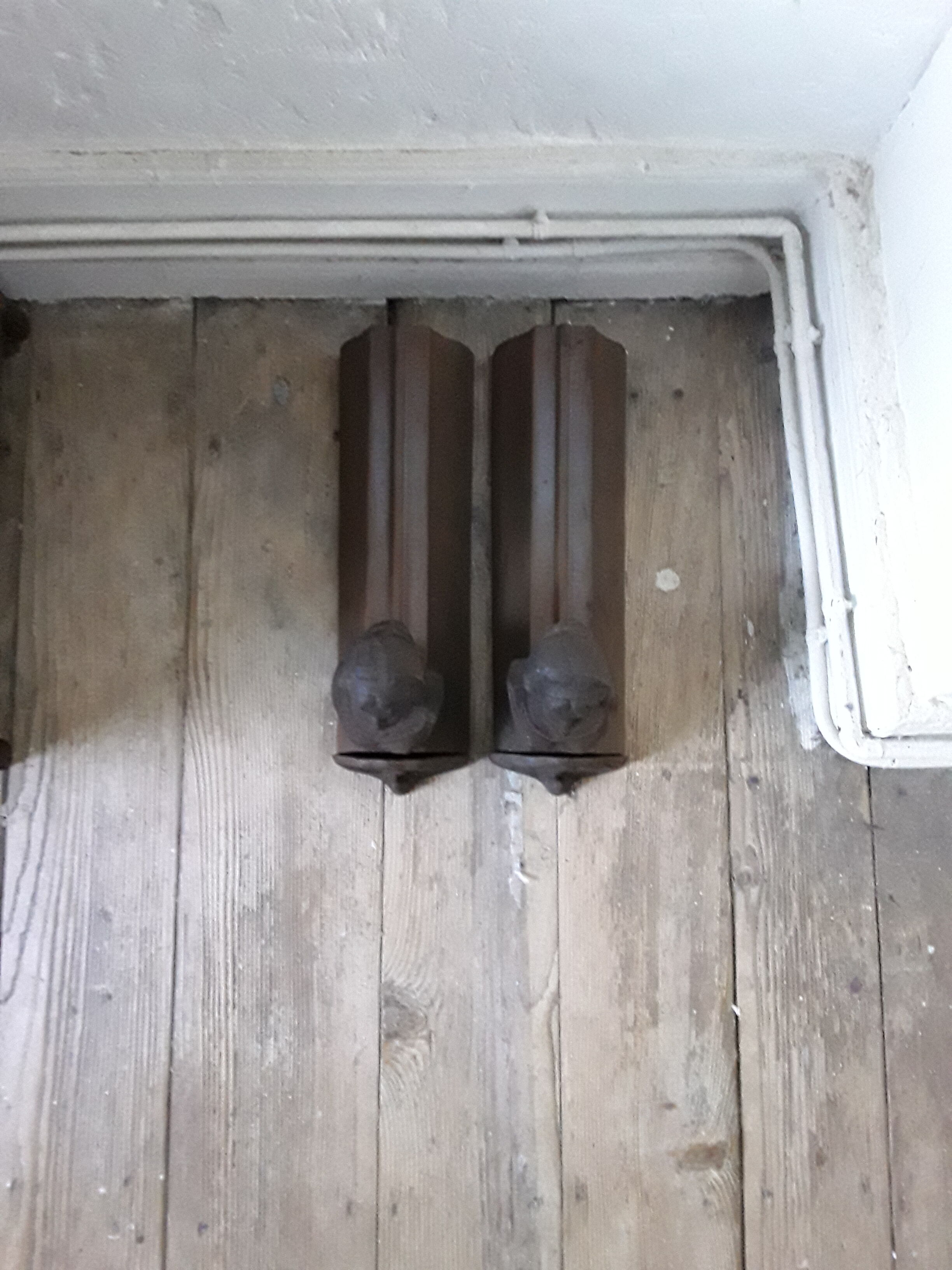 19th century cast iron chenets