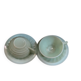 Duo de tasses à thé en opaline anciennes