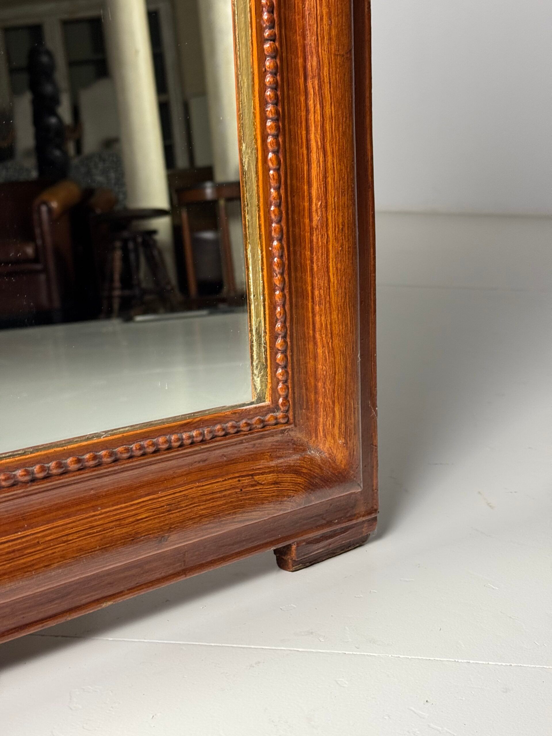 Faux bois antique mirror