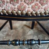 Pair of antique Napoleon III chairs in blackened wood and fabric