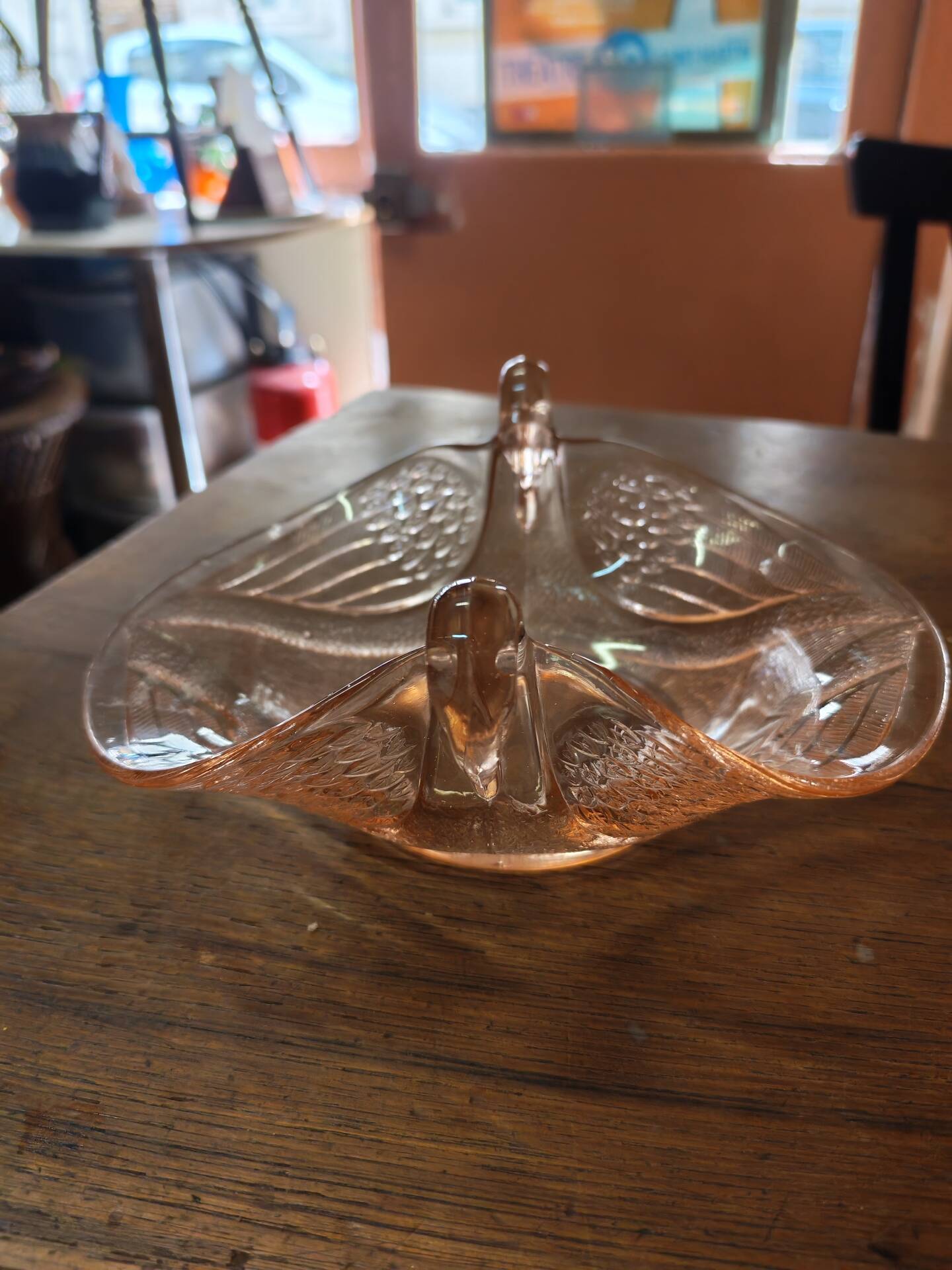 Cup with two swans Fenton Art Glass Art Deco
