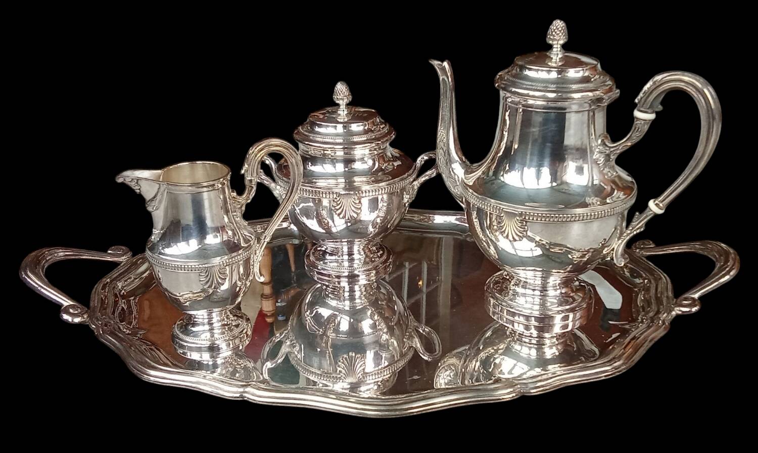 Old silver-plated coffee service