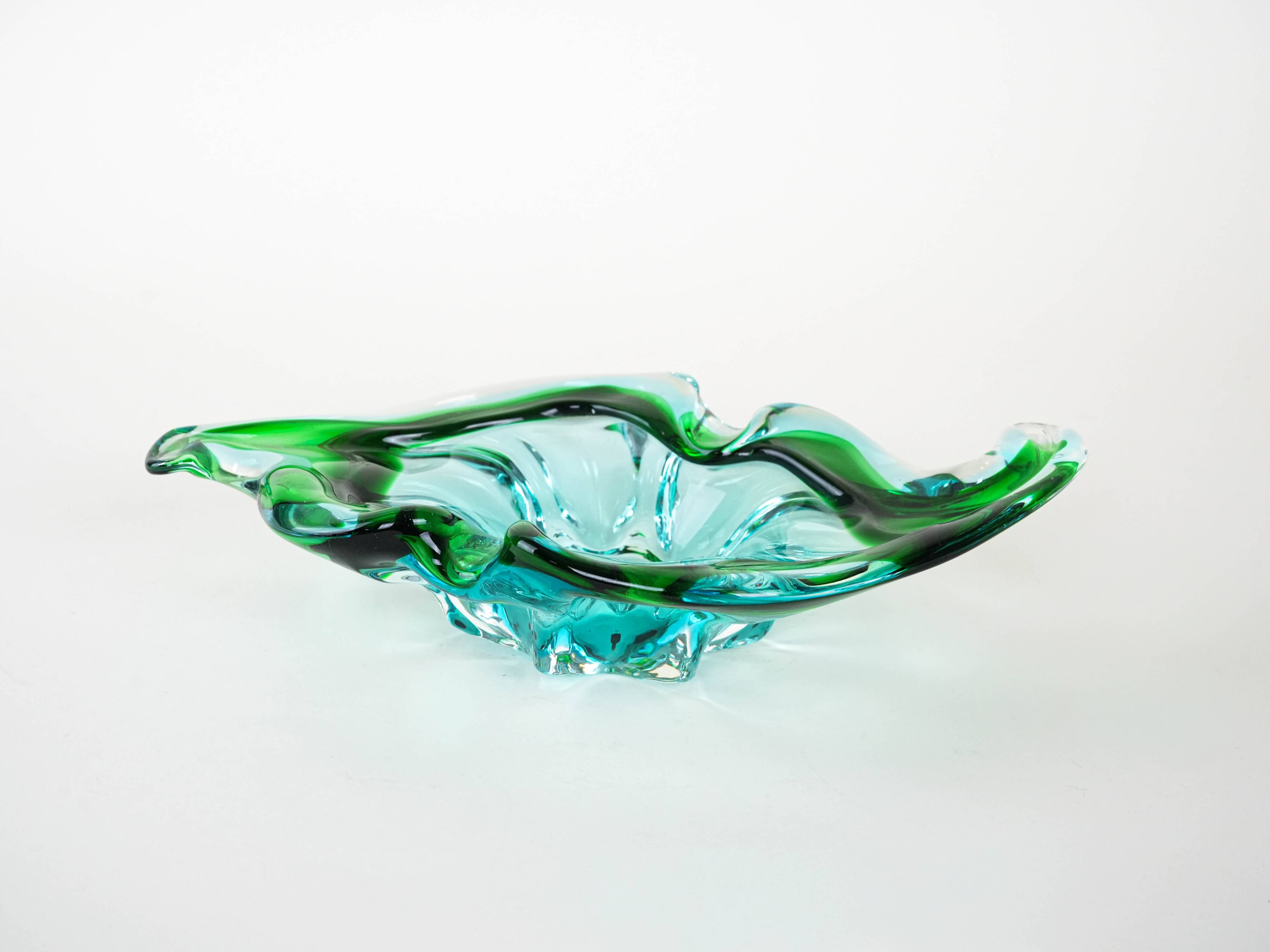 Platter, Murano glass, Italian design, 1960s, made in Italy