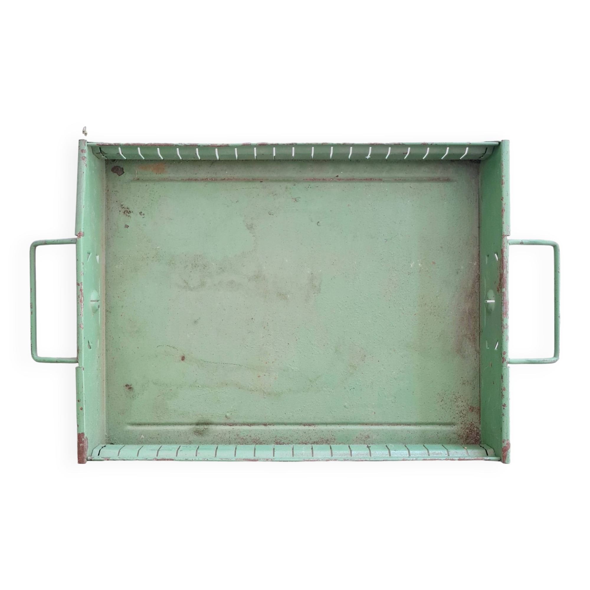 Green metal workshop drawer - tray