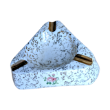 Golden and white flowery ashtray