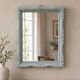 Vintage wall mirror in carved blue-green wood – rococo style – H48 cm