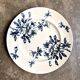 Small round Lunéville dish in blue ironstone, "Azaléa" service