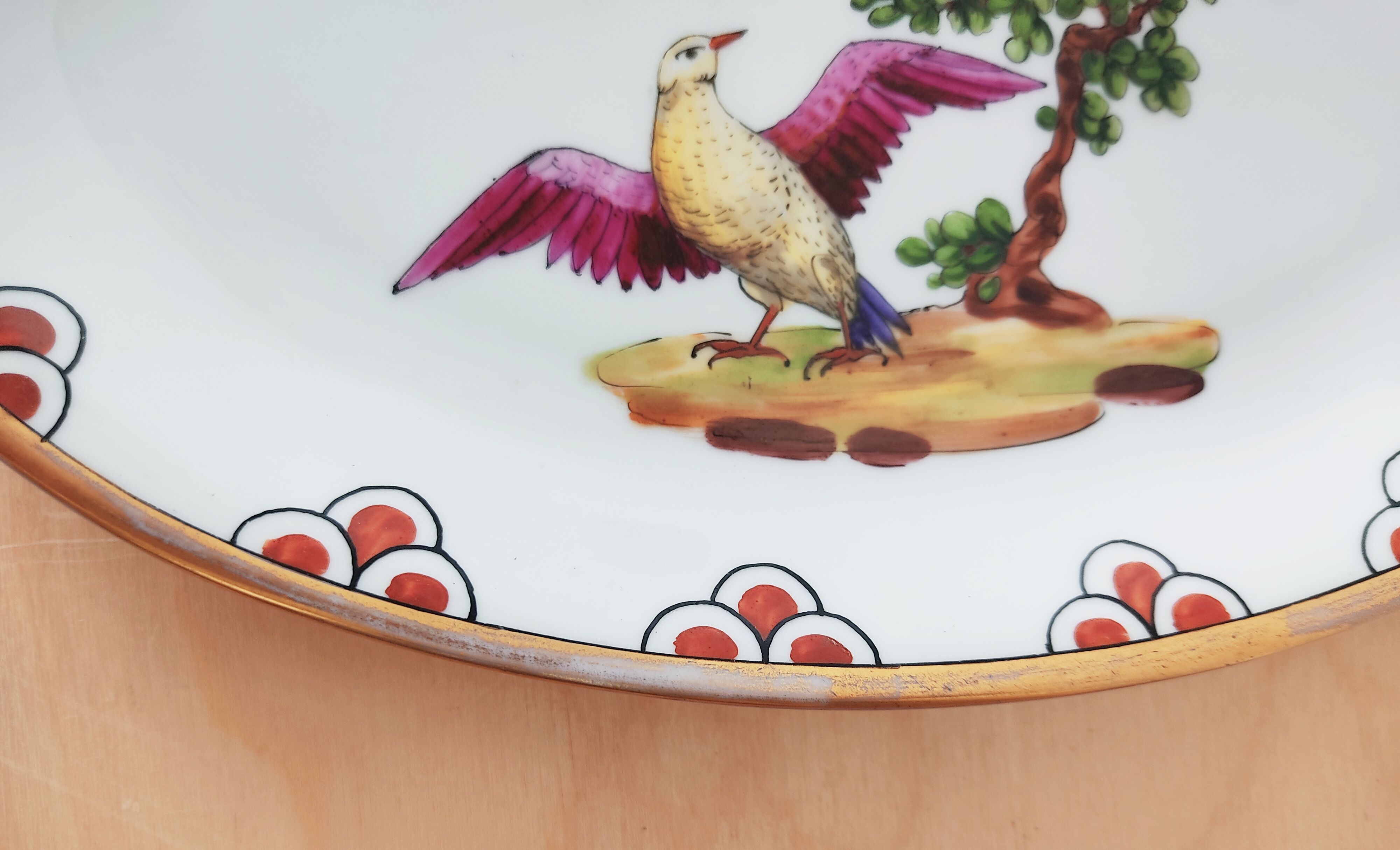 Empty pocket décor birds hand painted Limoges