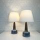 Pair of large blue table lamps Søholm Einar Johansen Denmark 1960s