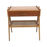 Scandinavian teak and oak bedside table, Sweden, 1960