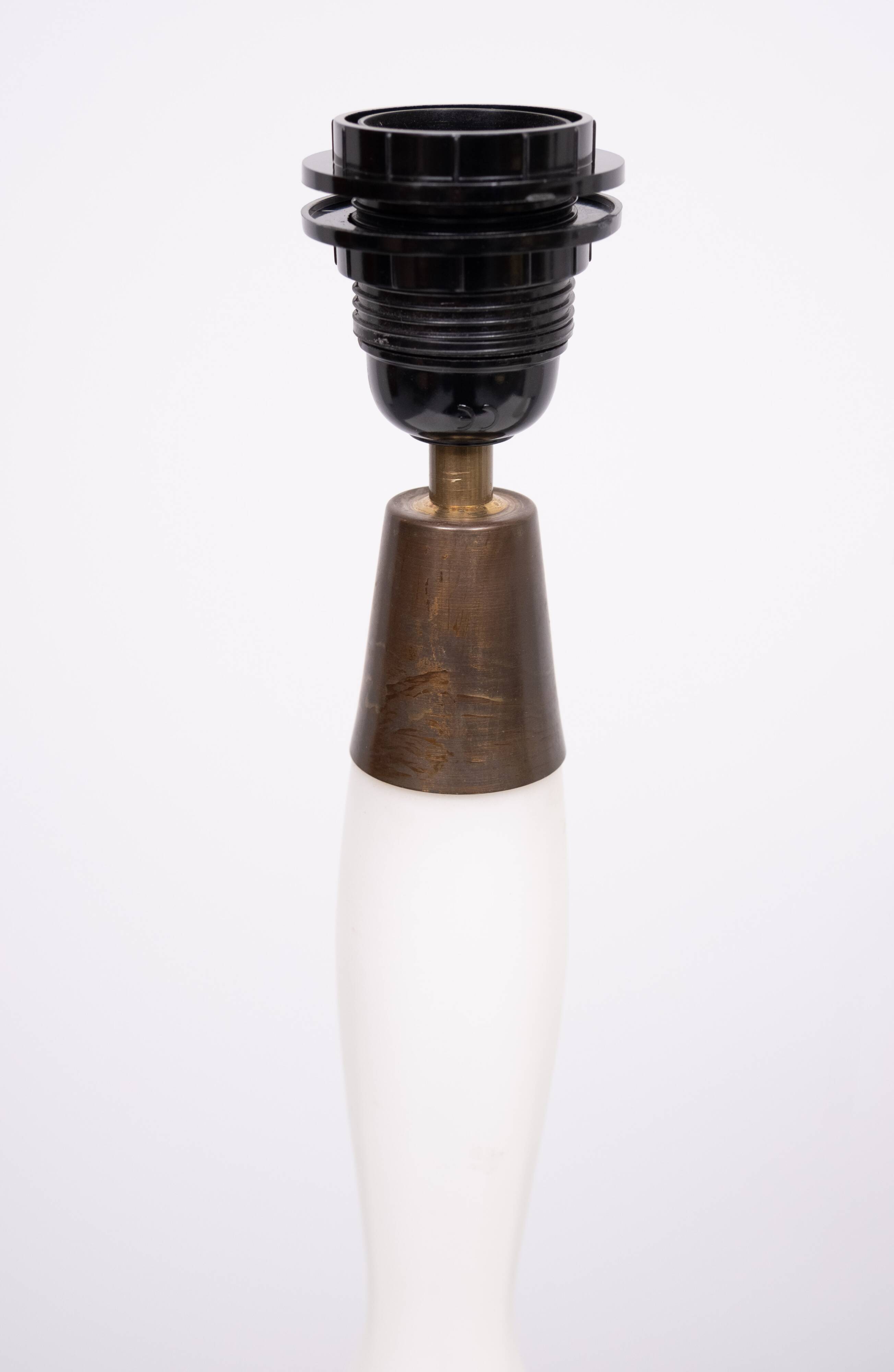 Kastrup Opaline Glass Table lamps Design by Jacob Bang 1960s Denmark