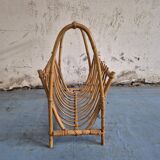 Rattan magazine rack