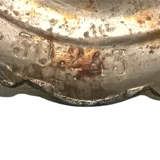 Electrified kerosene lamp art-deco- regulated silver and tinted glass with its original lampshade