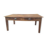 Farm table coffee table with drawers