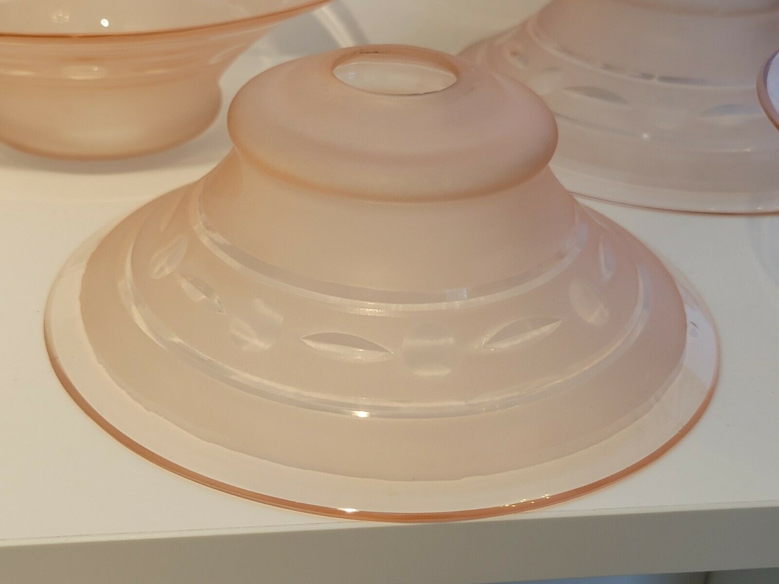 4 tulipes en verre rose abat-jour