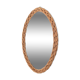 Oval mirror in vintage wicker