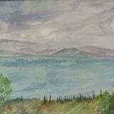 Painting: Watercolor - Lake Odiwara by JJ Leproust